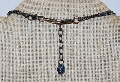 Basic Black Prism Stones NECKLACE Marked "ICNG" and Lobster Clasp 19" L