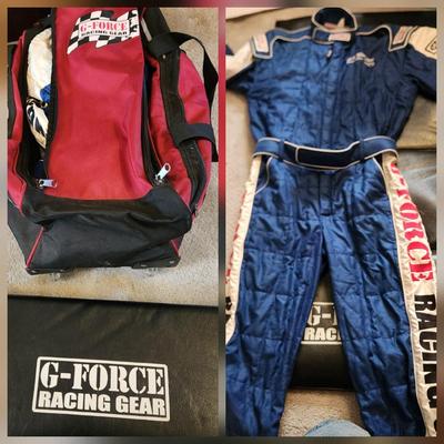 G-Force Racing Pit Mat and Travel Bag with Racing Suit and Gloves