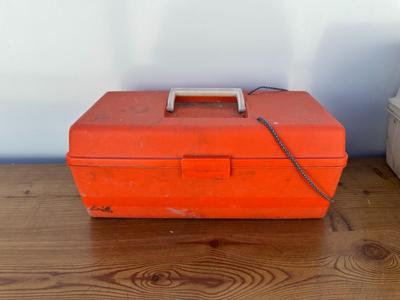 COOLER, TACKLE BOXES AND TACKLE