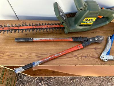 GASOLINE POWER BLOWER, ELECTRIC HEDGE TRIMMERS, LOPERS AND MORE