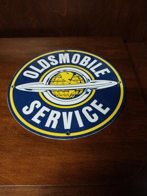 TWO SERVICE SIGNS OLDSMOBILE & DODGE