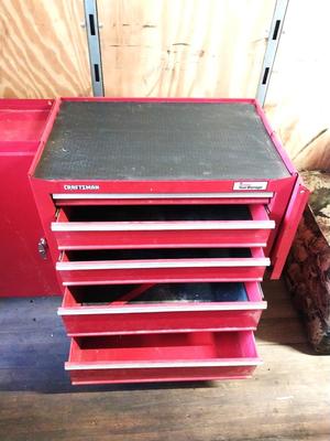 CRAFTSMAN FOUR DRAWER TOOL CART AND DETACHABLE SIDE STORAGE CABINET