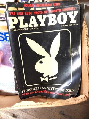 BOX OF PLAYBOY-PENTHOUSE AND OTHER MENS ENTERTAINMENT MAGAZINES