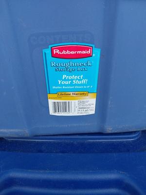 FIVE STORAGE TOTES WITH LIDS