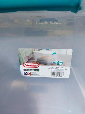 THREE CLEAR STORAGE TOTES AND THREE DRAWER ORGANIZER