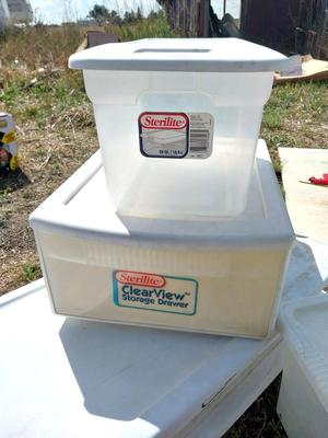 ALL CLEAR STORAGE TOTES WITH LIDS