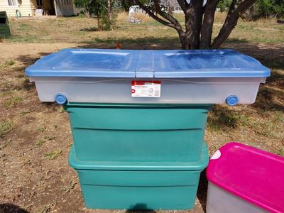 FOUR NICE STORAGE TOTES