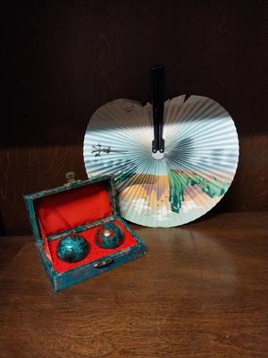 ASIAN MUSICAL STRESS BALLS AND FAN