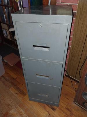 THREE DRAWER METAL FILE CABINET