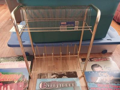 METAL WIRE LP RACK AND LP'S