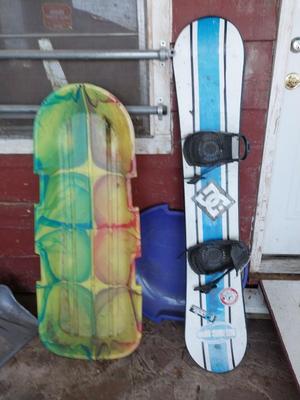 SLEDS AND SNOWBOARD
