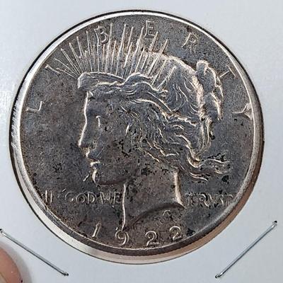 1922 S Peace Dollar Coin Silver