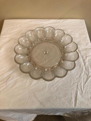 Sale Photo Thumbnail #101: Glass Deviled egg platter
