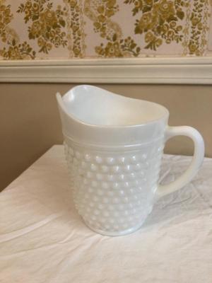 Sale Photo Thumbnail #103: Bubble print milk glass pitcher