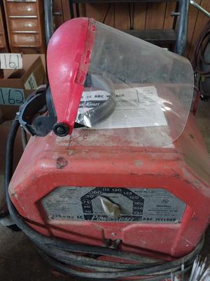 POWER CRAFT ARC WELDER AND WELDERS HELMET