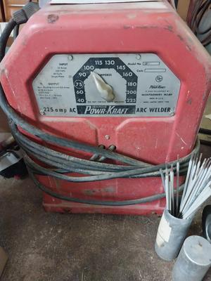 POWER CRAFT ARC WELDER AND WELDERS HELMET