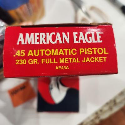 2 Boxes American Eagle 45 automatic 230g grain fmj Total 100 rds Ammo
