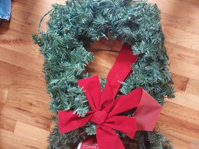 32" FIBER OPTIC TREE-WREATHES-BRASS HANGER