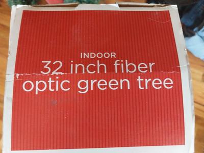 32" FIBER OPTIC TREE-WREATHES-BRASS HANGER