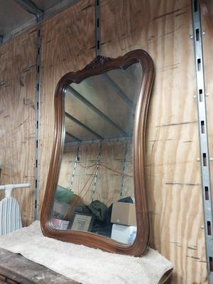 WOODEN NINE DRAWER DRESSER WITH MIRROR