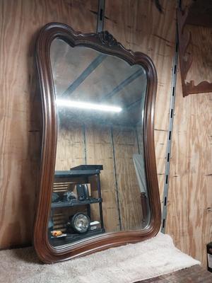 WOODEN NINE DRAWER DRESSER WITH MIRROR