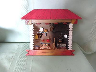 WASH BOWL AND CUTE WOODEN SHADOWBOX FIGURES