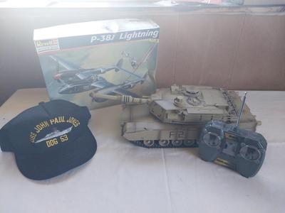 REMOTE CONTROL TANK-P38J LIGHTNING KIT-MILITARY CAP
