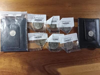 6 Eisenhower and 2 indian head nickle credit card holders