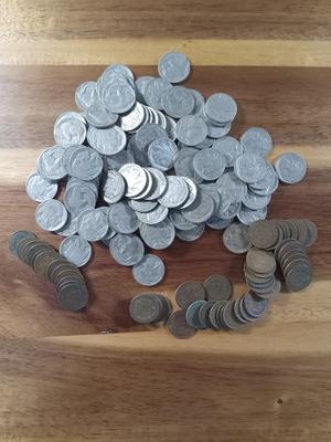 Buffalo nickles and wheat pennies
