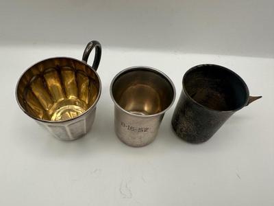 Lot of Vintage Sterling Silver Items – Baby Cups, Small Forks & Spoons (7pcs)
