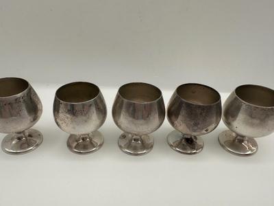 Set of 5 Vintage Gorham Sterling Silver Cordial Cups
