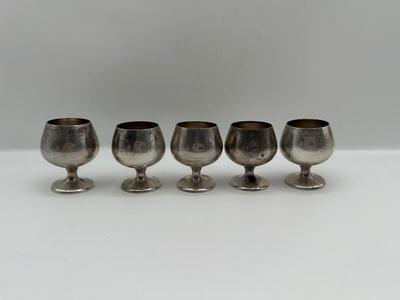 Set of 5 Vintage Gorham Sterling Silver Cordial Cups