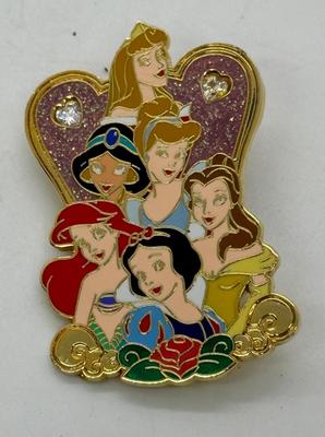 Disney Princesses Bling 2006 Pin Tading Full The Gang Glitter Pin