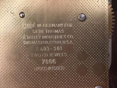 Vintage Seth Thomas Mantel Clock w/ Key