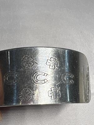 Sale Photo Thumbnail #68: Lucky horseshoe/shamrock & 1945 wheat penny bracelet, Mt Rushmore bracelet & 2 silver bracelets