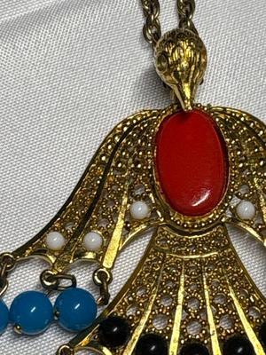 Sale Photo Thumbnail #77: Vintage 1960-70’s Articulated Rising Phoenix necklace. See pics