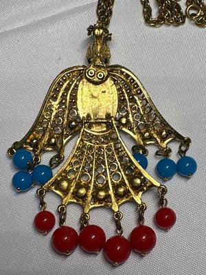 Sale Photo Thumbnail #79: Vintage 1960-70’s Articulated Rising Phoenix necklace. See pics
