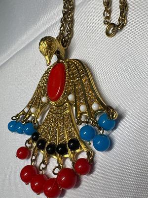 Sale Photo Thumbnail #78: Vintage 1960-70’s Articulated Rising Phoenix necklace. See pics