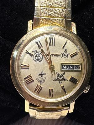 Sale Photo Thumbnail #115: Amazing! RARE Bulova Accutron Masonic watch. See pics. Untested.