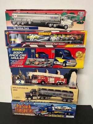 LOT 123: Collection of Toy Trucks with Original Packaging - Sunoco, Mobil, More