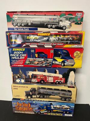 LOT 123: Collection of Toy Trucks with Original Packaging - Sunoco, Mobil, More