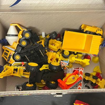 LOT 124: Bin of Construction Vehicle Toys - Tonka and More