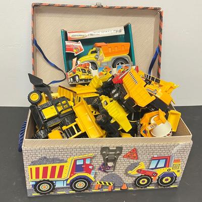 LOT 124: Bin of Construction Vehicle Toys - Tonka and More