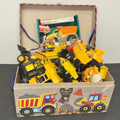 LOT 124: Bin of Construction Vehicle Toys - Tonka and More