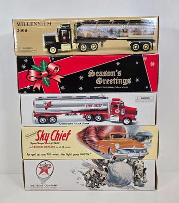 LOT 161: Texaco Trucks and Sky Chief Truck Bank/ NIB