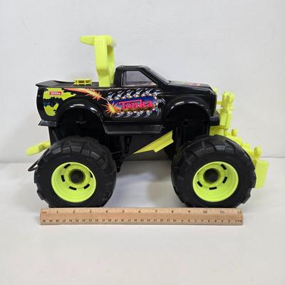 LOT 163: Tonka Monster Truck with Pull Start, Helicopter, and Four Wheeler
