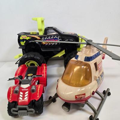 LOT 163: Tonka Monster Truck with Pull Start, Helicopter, and Four Wheeler