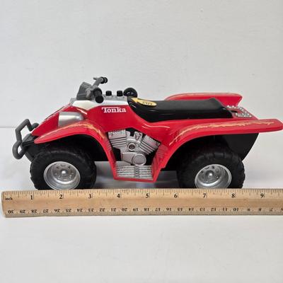 LOT 163: Tonka Monster Truck with Pull Start, Helicopter, and Four Wheeler