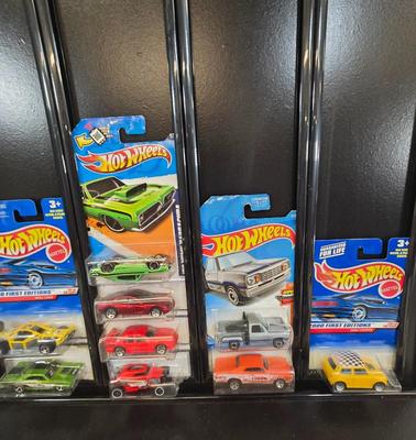 LOT 175: Wall Racks for Packaged HotWheel Sized Cars and Multiple HotWheels