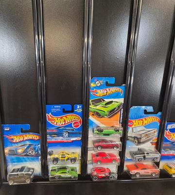 LOT 175: Wall Racks for Packaged HotWheel Sized Cars and Multiple HotWheels